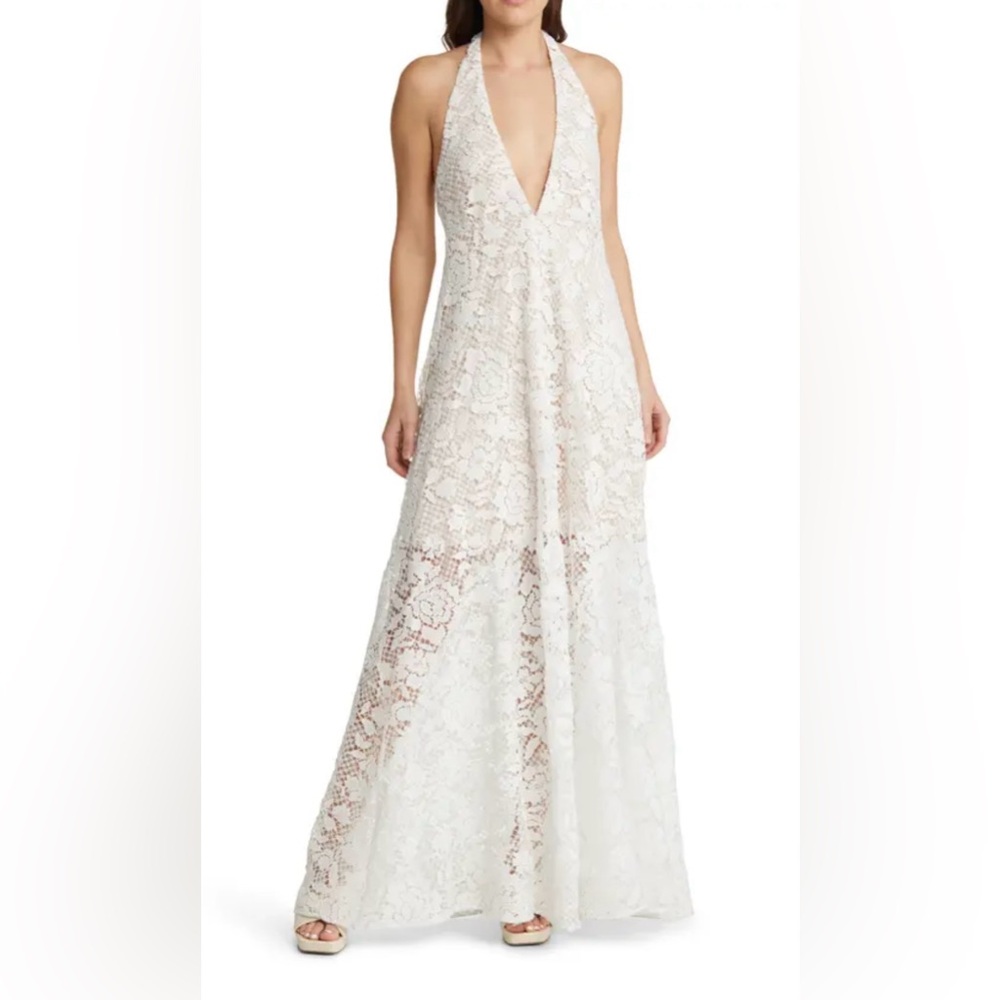 NWT Area Stars Lace Halter Maxi Dress Small